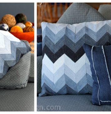 Upcycle Jeans into Chevron Pillow Free Sewing Pattern