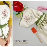 Cross Stitch Apron with Drawstring Ties Free Sewing Pattern