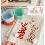 Sweet Floral Bunny Dishtowel Free Sewing Pattern
