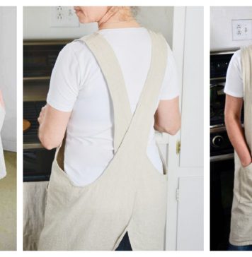 Cross-over Linen Apron Free Sewing Pattern and Video Tutorial