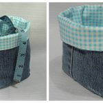 Denim Fabric Baskets Free Sewing Pattern