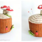 Felt Tree Stump Pincushion Free Sewing Pattern