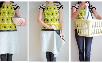 Hand Towel Apron With Zipper Free Sewing Pattern