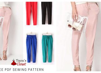 Rosalie Elastic Waist Cropped Pants Free Sewing Pattern