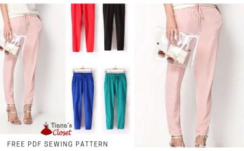 Rosalie Elastic Waist Cropped Pants Free Sewing Pattern