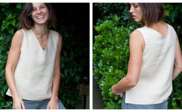 Reversible V-Neck Linen Tank Top Free Sewing Pattern