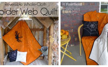 Reversible Spider Web Halloween Quilt Free Sewing Pattern