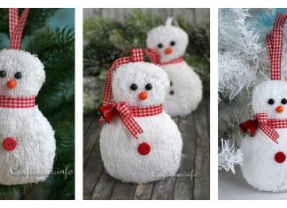 Washcloth Snowman Free Sewing Pattern