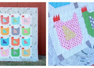 Chicken Quilt Squares Free Sewing Pattern