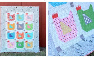 Chicken Quilt Squares Free Sewing Pattern