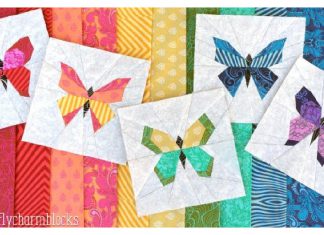 Butterfly Charm Block Paper Piecing Free Sewing Pattern