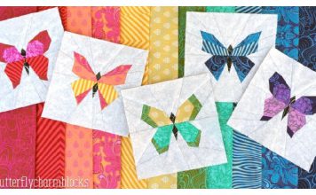 Butterfly Charm Block Paper Piecing Free Sewing Pattern