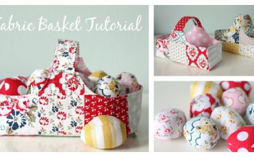 Fabric Basket and Eggs Free Sewing Pattern