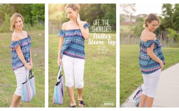 Off the Shoulder Flutter Sleeve Free Sewing Pattern