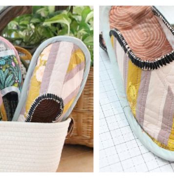 Quilted Slippers Free Sewing Pattern