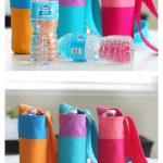 Color Block Fabric Water Bottle Holder Free Sewing Pattern