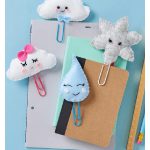 Cloud Raindrop Snowflake Felt Paper Clips Free Sewing Pattern