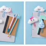 Cloud Raindrop Snowflake Felt Paper Clips Free Sewing Pattern