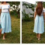 Side-slit Double Gauze Skirt Free Sewing Pattern