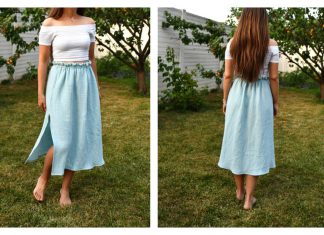 Side-slit Double Gauze Skirt Free Sewing Pattern