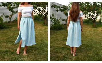 Side-slit Double Gauze Skirt Free Sewing Pattern