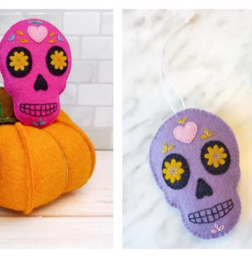Felt Sugar Skulls Free Sewing Pattern