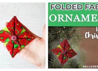 Folded Fabric Ornament Free Sewing Pattern