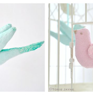 Glittered Felt Birds Free Sewing Pattern