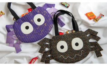 Halloween Fabric Spider Trick-or-Treat Bag Free Sewing Pattern