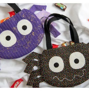 Halloween Fabric Spider Trick-or-Treat Bag Free Sewing Pattern
