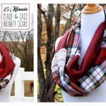 Plaid and Lace Infinity Scarf Free Sewing Pattern