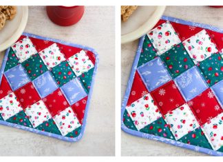 Patchwork Christmas Potholder Free Sewing Pattern