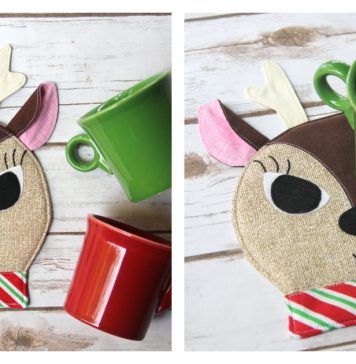 Reindeer Mug Mat Free Sewing Pattern