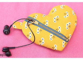 Heart Zipper Pouch Free Sewing Pattern and Video Tutorial