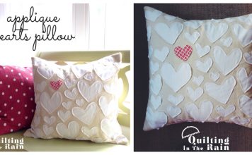 Applique Hearts Pillow Free Sewing Pattern