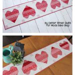 Jelly Roll Hearts Table Runner Free Sewing Pattern