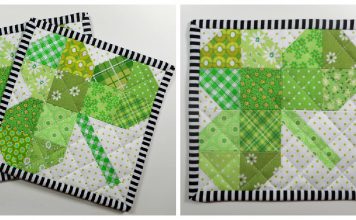 Mini Scrappy Shamrock Block Free Sewing Pattern