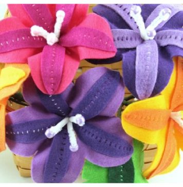 Tropical Felt Flowers Free Sewing Pattern