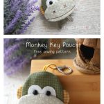 Monkey Key Pouch Free Sewing Pattern