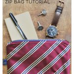 Zip Bag from Old Ties Free Sewing Pattern