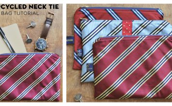 Zip Bag from Old Ties Free Sewing Pattern