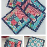 Log Cabin Coaster Free Sewing Pattern
