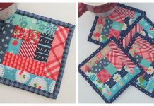 Log Cabin Coaster Free Sewing Pattern