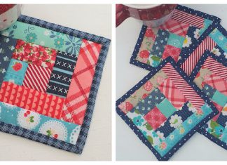 Log Cabin Coaster Free Sewing Pattern