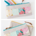 Patchwork Zipper Pouch Free Sewing Pattern