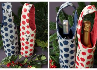 Bottle Gift Bag Free Sewing Pattern