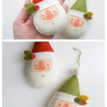 Little Santa Felt Ornament Sewing Pattern