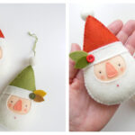 Little Santa Felt Ornament Sewing Pattern