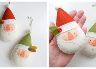 Little Santa Felt Ornament Sewing Pattern