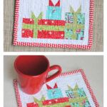 Mini Merry Gift Boxes Mug Rug Free Sewing Pattern